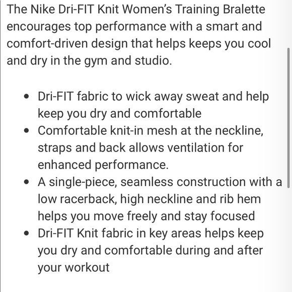 Nike Womens Dri-FIT Knit Training Bralette (XS, Black) - Picture 5 of 10
